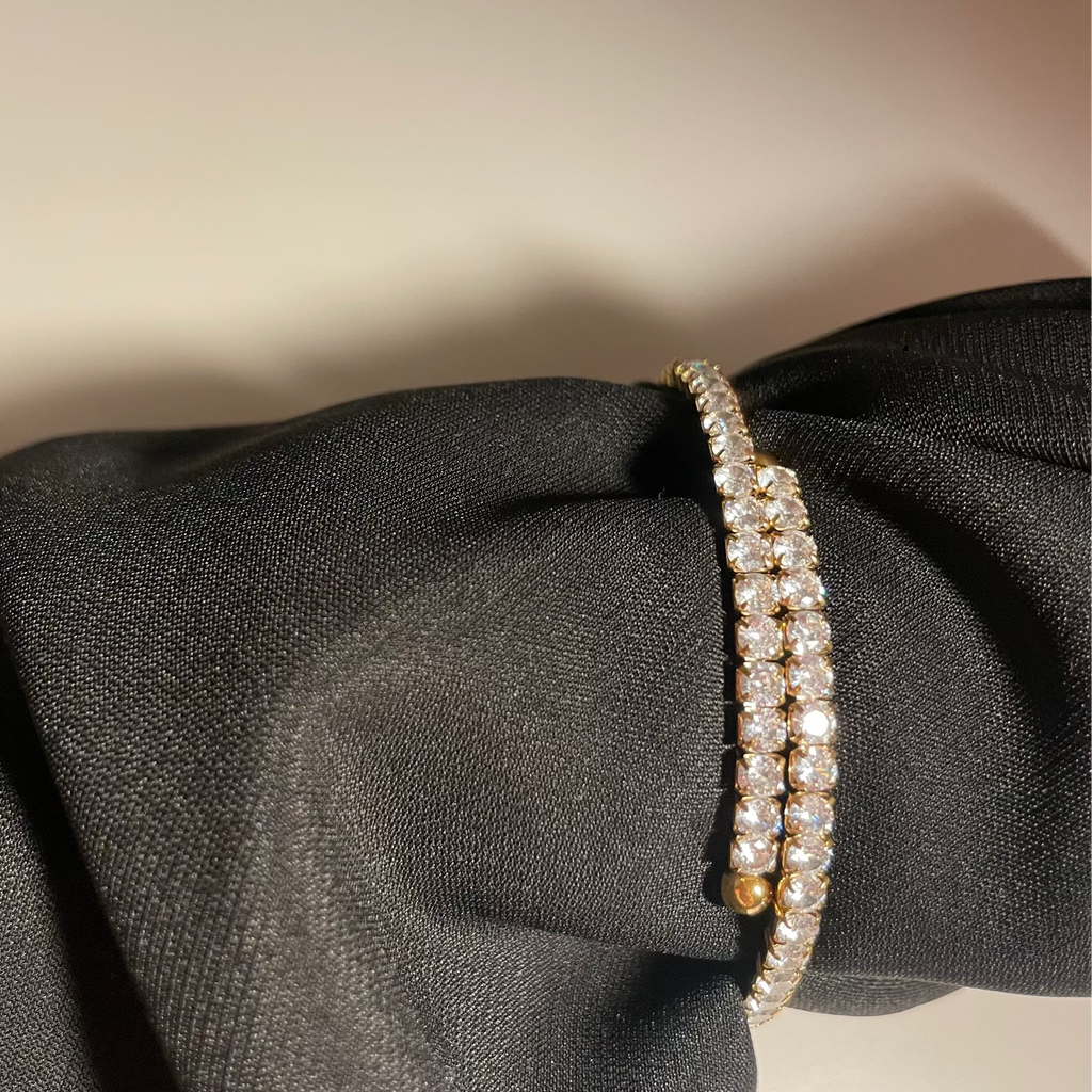 Bracelet double-tour acier inoxydable plaqué or Baia