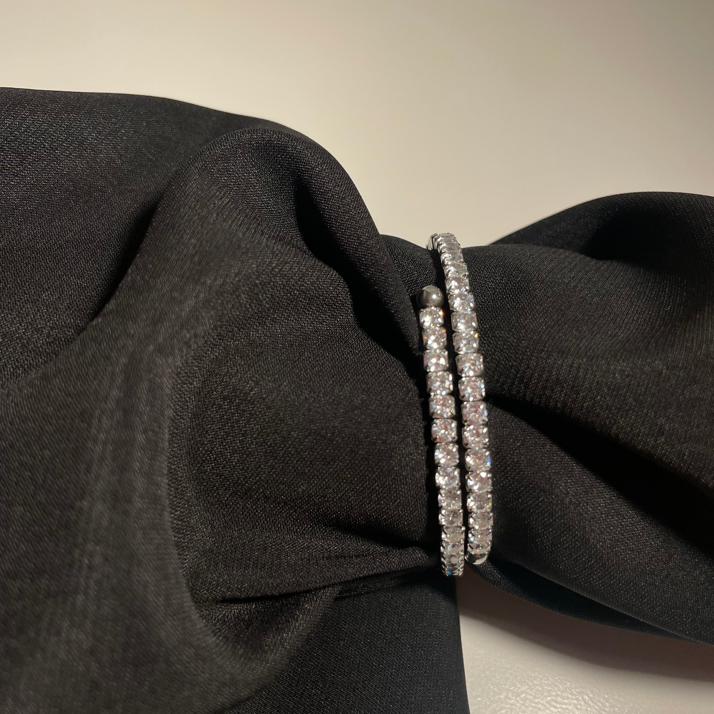 Bracelet double-tour acier inoxydable argenté 